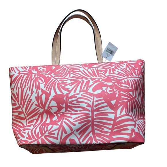 Kate Spade Grant Street Tropical Palm Juno Tote, Pink Multi - Picture 6 of 16